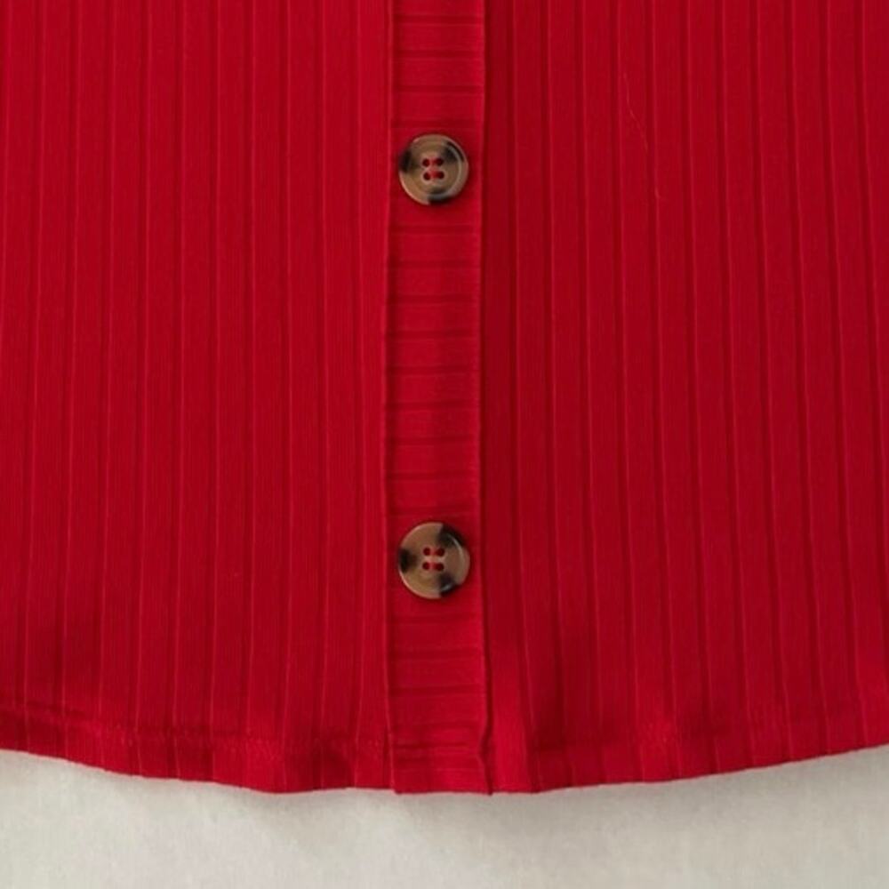 No Boundaries Red Babydoll Cami Juniors Size L Ruffle Straps Stretchy Layer Y2K - Picture 2 of 11